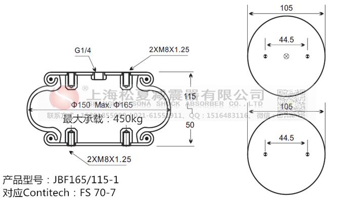 JBF165/115-1橡膠<a href='http://www.katu168.com/' target='_blank'><u>空氣彈簧</u></a>