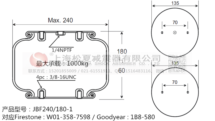 JBF240-180-1橡膠<a href='http://www.katu168.com/' target='_blank'><u>空氣彈簧</u></a>