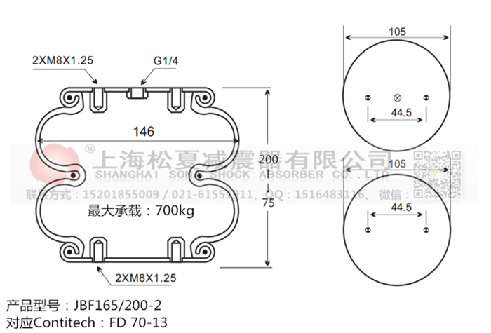 JBF165/200-2橡膠<a href='http://www.katu168.com/' target='_blank'><u>空氣彈簧</u></a>