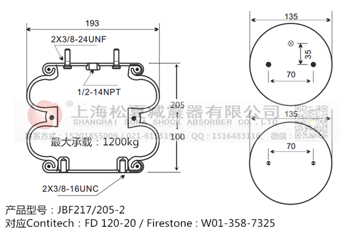 JBF217/205-2橡膠<a href='http://www.katu168.com/' target='_blank'><u>空氣彈簧</u></a>